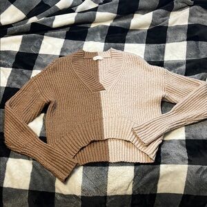 Altar’d State Two-Tone Ribbed Knit Sweater size Small